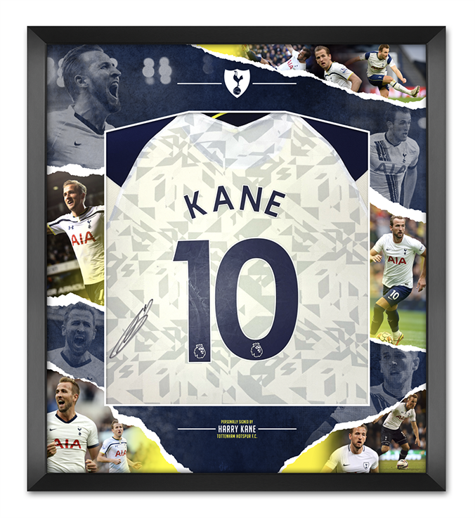 Harry Kane Signed & Framed SPURS Tottenham Hotspur Shirt AFTAL COA