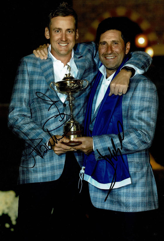 Jose Maria Olazabal Ian Poulter Signed 12X8 Photo Ryder Cup 2012 AFTAL COA 3078