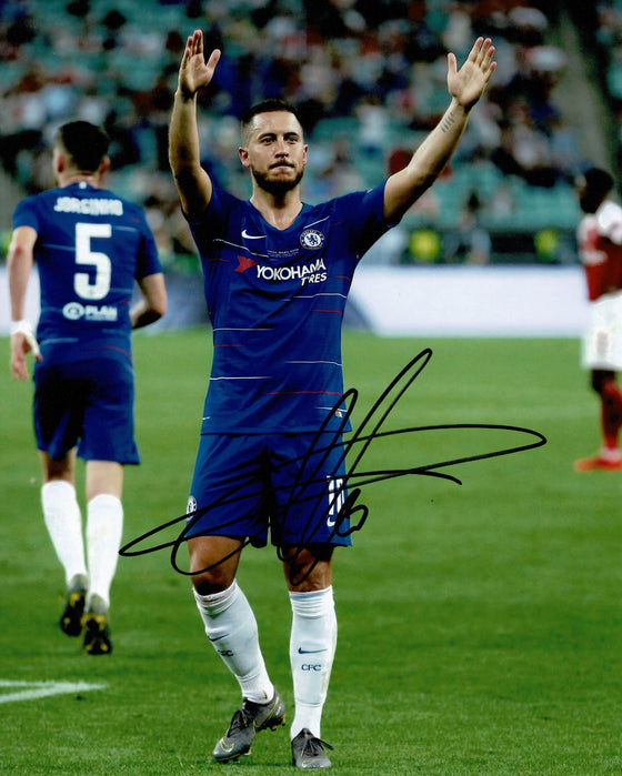 Eden Hazard Signed 10X8 Photo Chelsea F.C. GENUINE Autograph AFTAL COA (1318)