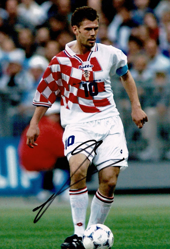 Zvonimir Boban Signed 12X8 AC Milan & Croatia AFTAL COA (9117)