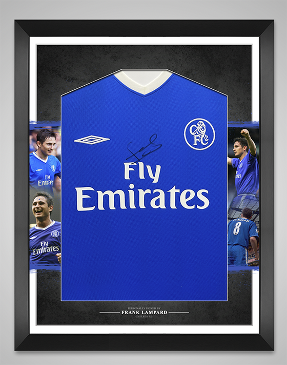 Frank Lampard Signed & Framed Chelsea Jersey Genuine Signature AFTAL COA