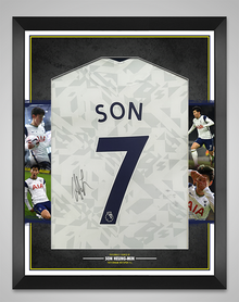  Son Heung-min Signed & Framed Tottenham Hotspur F.C. SPURS Jersey AFTAL COA