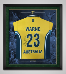  Shane Warne Signed & Framed Jersey Australia Cricket Legend AFTAL COA