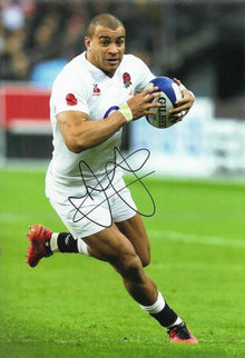  Jonathan Joseph Signed 12X8 England Rugby AFTAL COA (2104)