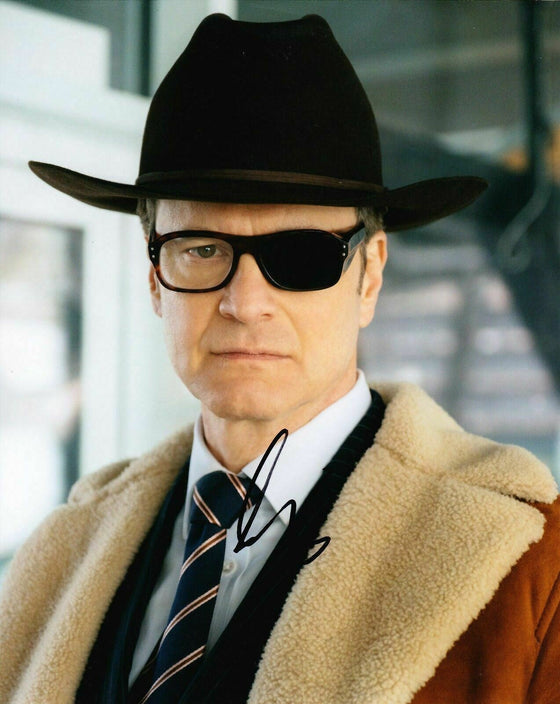 Colin Firth Signed 10X8 PHOTO Kingsman: The Golden Circle AFTAL COA (5249)