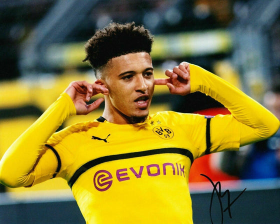 Jadon Sancho Signed 10X8 Photo Borussia Dortmund AFTAL COA (1234)