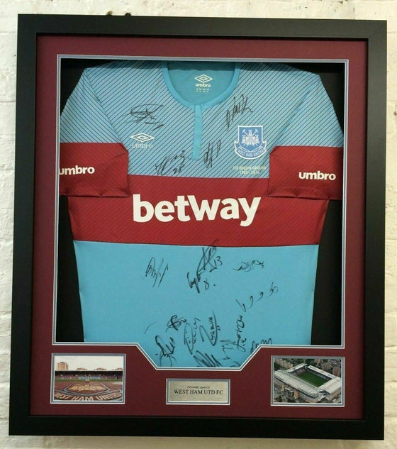 West Ham United F.C. Signed & Framed JERSEY AFTAL COA (C)