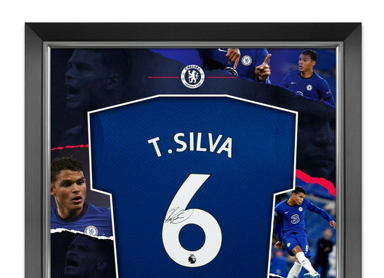 Thiago Silva Signed & Framed Chelsea SHIRT Genuine Signature AFTAL COA (FTO)