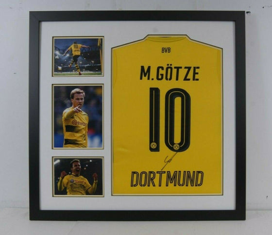 Mario GOTZE Signed & Framed Borussia Dortmund Jersey AFTAL COA