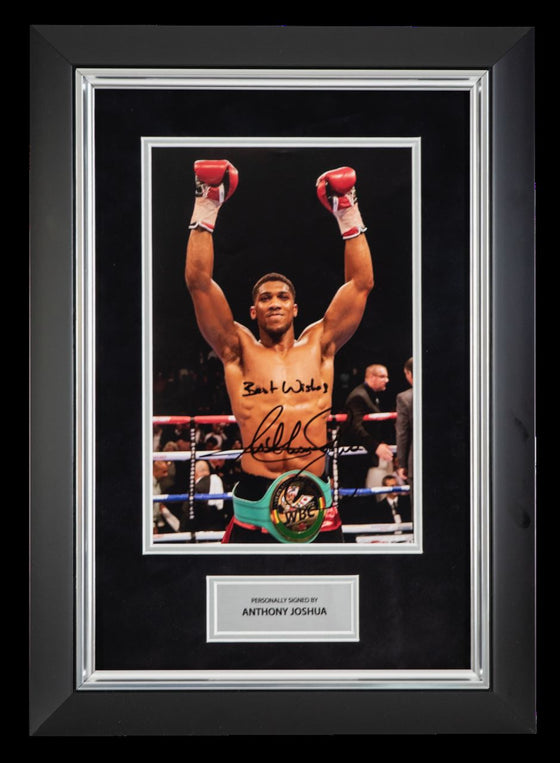 Anthony Joshua Signed & Framed 12X8 Photo AFTAL COA (B)