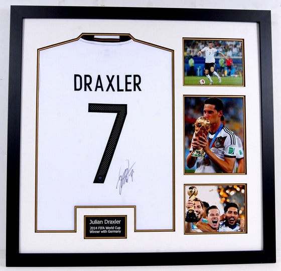 Julian Draxler Signed & Framed Germany Shirt 2014 World Cup WINNER AFTAL COA (A)
