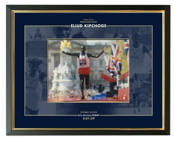 Eliud Kipchoge Signed & Framed 10X8 Photo Display London Marathon AFTAL COA (B)