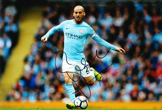 David Silva Signed 12X8 Photo Manchester City & SPAIN Legend AFTAL COA (1425)