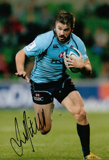  Drew Mitchell Genuine Hand Signed 12x8 Australian Rugby (2195)