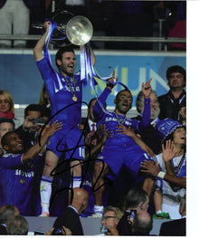  JUAN MATA SIGNED 10X8 PHOTO CHELSEA & SPAIN CHAMPIONS LEAGUE TROPHY