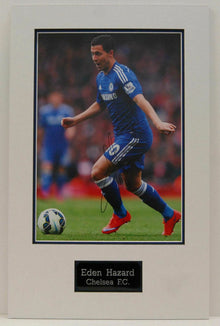  Eden Hazard MOUNTED Genuine Hand Signed 18X12 PHOTO CHELSEA FC (C)