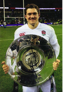  ALEX GOODE SIGNED 12X8 PHOTO ENGLAND RUGBY SIX NATIONS AFTAL COA (2155)