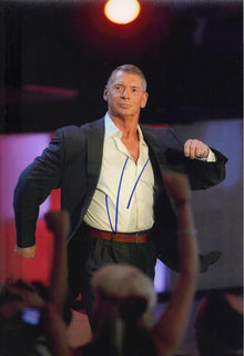  Vince McMahon Signed 12X8 Photo WWE Chairman Genuine Signature AFTAL COA (7110)