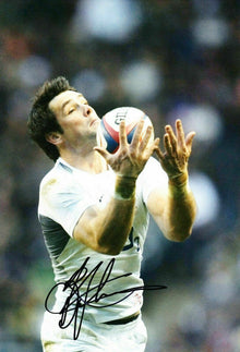  Ben Foden Signed 12X8 England & Northampton Rugby AFTAL COA (2152)