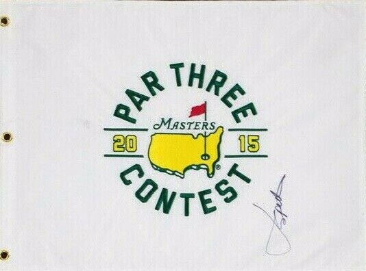 Jordan Spieth SIGNED & Framed 2015 MASTERS PAR THREE FLAG Autograph AFTAL COA