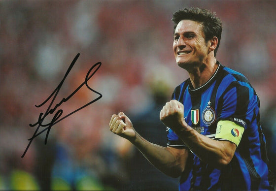 Javier Zanetti Signed 12X8 Photo Inter Milan & Argentina AFTAL COA (1908)