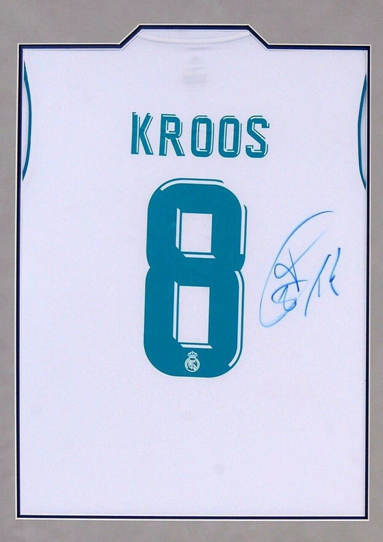 Toni Kroos Signed Real Madrid Shirt FRAMED AUTOGRAPH GENUINE AFTAL COA (A)