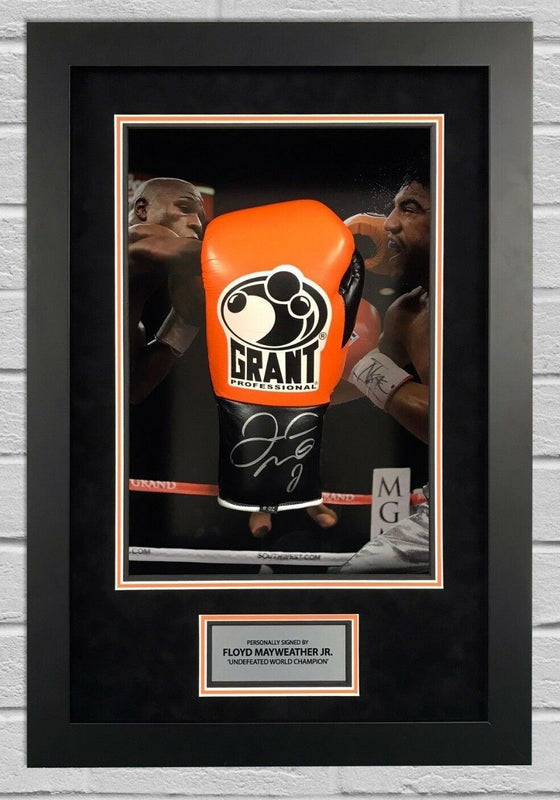 Floyd Mayweather Signed & FRAMED Boxing GLOVE TBE TMT AFTAL COA (G)