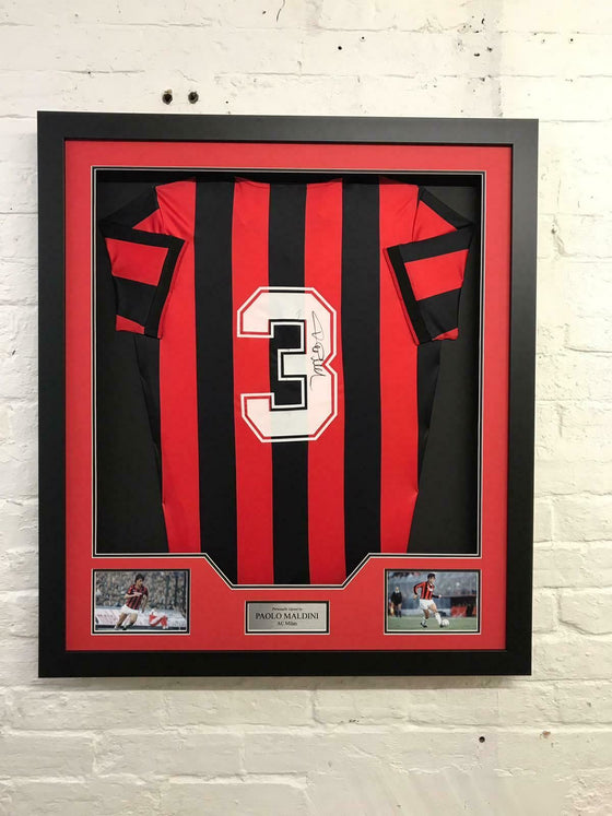 Paolo Maldini Signed & Framed AC Milan Jersey AFTAL COA (A)