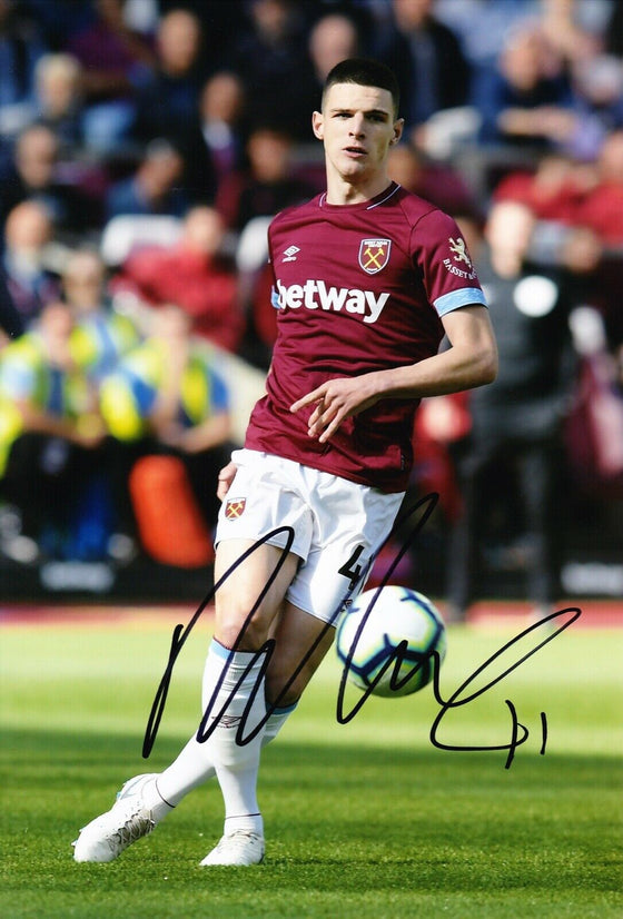 Declan Rice Signed 12X8 Photo West Ham United GENUINE SIGNATURE AFTAL COA (9114)