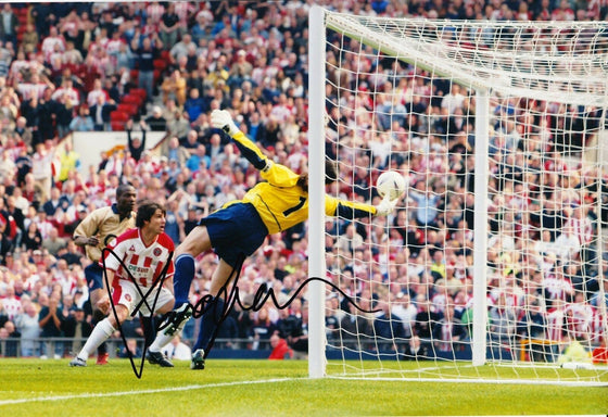 DAVID SEAMAN Signed 12X8 Photo Arsenal AFTAL COA (9105)