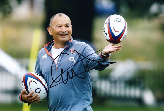 Eddie Jones Signed 12X8 Photo England RUGBY Coach AFTAL COA (E)