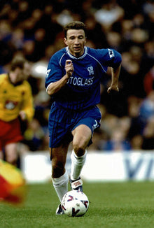  Dan Petrescu Signed 12X8 Photo Chelsea F.C. AFTAL COA (1467)