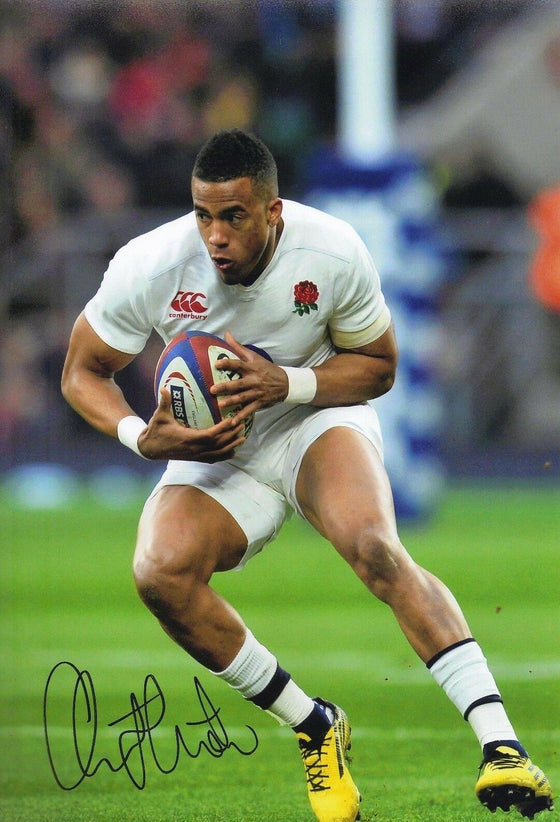 Anthony Watson Signed 12X8 England Rugby Grand Slam Winner AFTAL COA (2106)