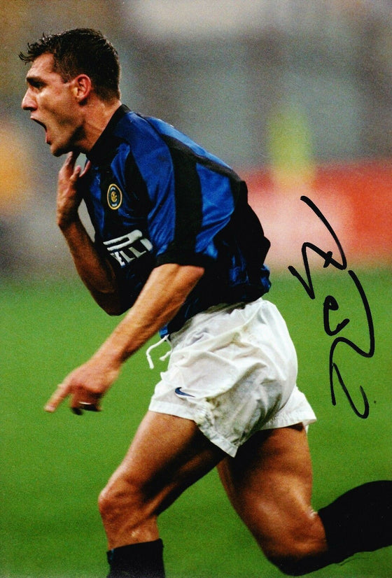 Christian Vieri Signed 12X8 Photo Inter Milan & Italy ITALIA AFTAL COA (9141)