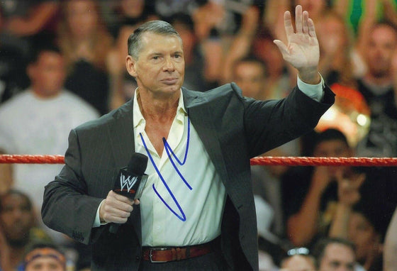 Vince McMahon Signed 12X8 Photo WWE Chairman Genuine Signature AFTAL COA (7111)