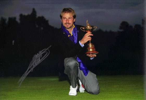 Victor Dubuisson Signed 12X8 Photo Genuine 2014 RYDER CUP AFTAL COA (3081)