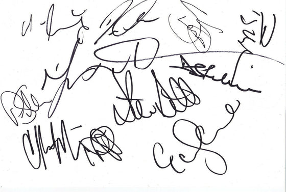 Australia Cricket Team Genuine Hand Signed Team Sheet INC PHIL HUGHES (2594)