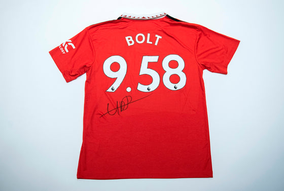 Usain Bolt Signed Manchester United F.C. Shirt AFTAL COA