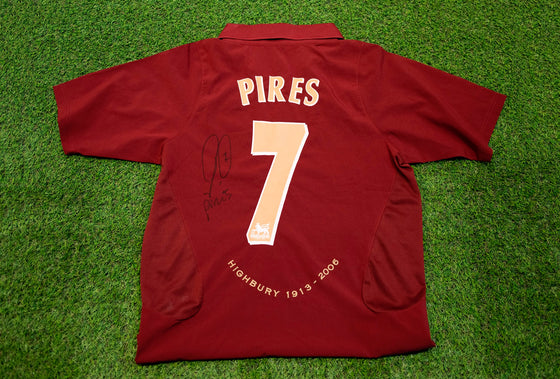 Robert Pires Signed Arsenal F.C. Shirt Genuine Signature AFTAL COA