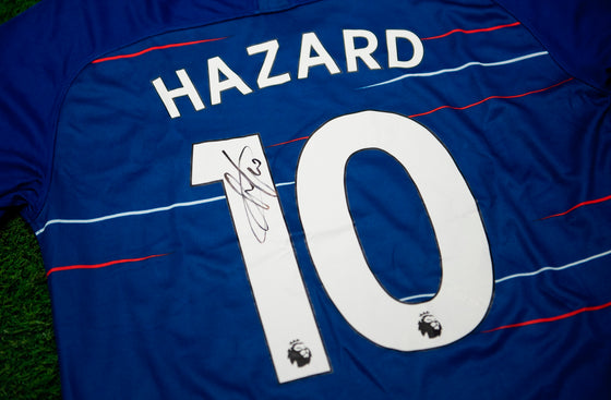 Eden Hazard Signed Chelsea F.C. Shirt Genuine Signature AFTAL COA