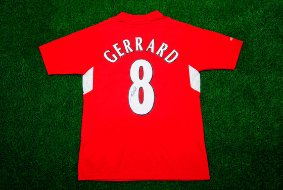 Steven Gerrard Signed Liverpool SHIRT Genuine Signature Istanbul AFTAL COA