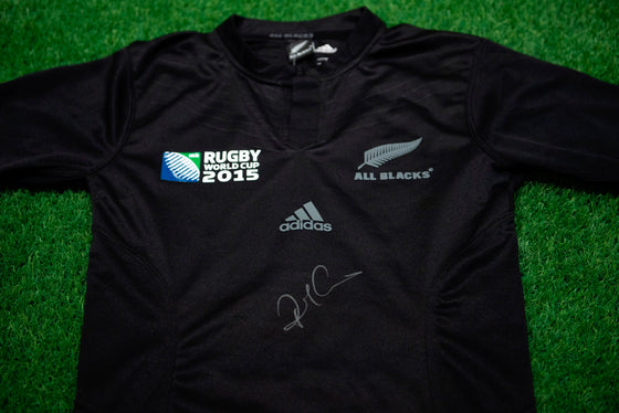 Richie McCaw SIGNED 2015 Rugby World Cup Shirt Genuine Signature AFTAL COA