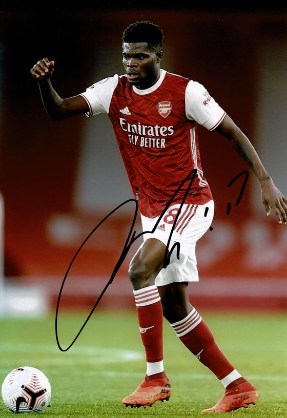 Thomas PARTEY Signed 12X8 Photo Arsenal F.C. AFTAL COA (1423)