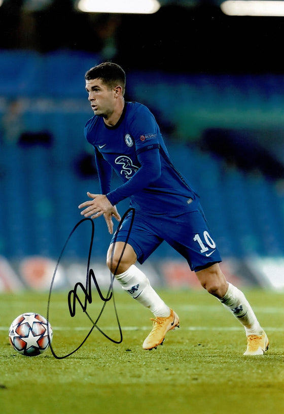 Christian Pulisic Signed 12X8 Photo Chelsea FC Genuine Signature AFTAL COA (9145