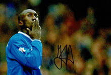  Jimmy Floyd Hasselbaink Signed 12X8 Chelsea F.C. Photo AFTAL COA (9044)