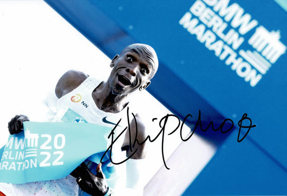 Eliud Kipchoge Signed 12X8 Photo Berlin Marathon World Record AFTAL COA (B)