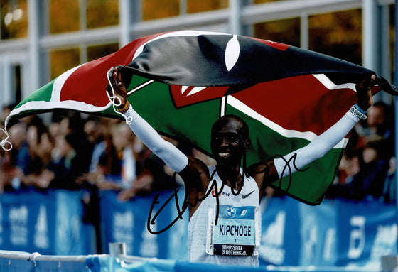 Eliud Kipchoge Signed 12X8 Photo Berlin Marathon World Record AFTAL COA (E)