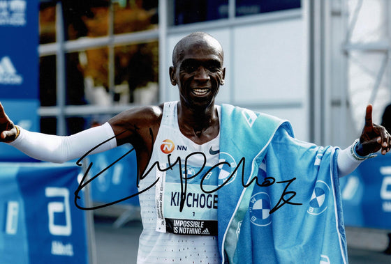 Eliud Kipchoge Signed 12X8 Photo Berlin Marathon World Record AFTAL COA (G)