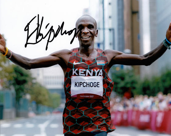 Eliud Kipchoge Signed 10X8 Photo Marathon World Record Holder Tokyo AFTAL COA (D