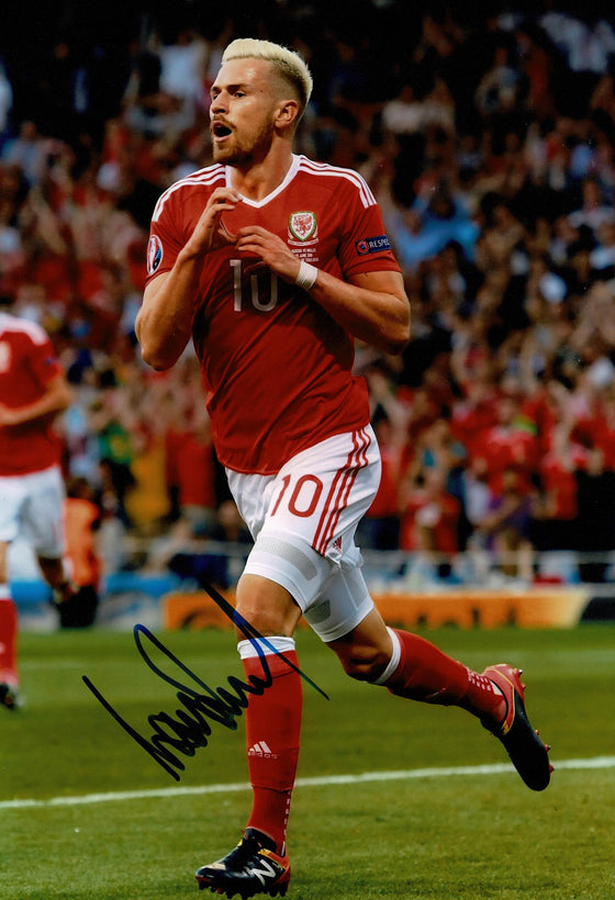 Aaron Ramsey Signed 12X8 Photo Arsenal F.C. & Wales AFTAL COA (1906)